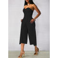 Women Office Loose Wide Leg Pants Jumpsuits